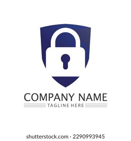 key and lock icon padlock logo and symbol vector design Graphic