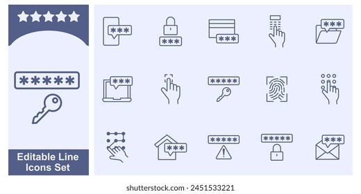 Key and lock icon set. Access, Password symbol template for graphic and web design collection logo vector illustration