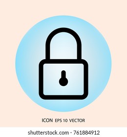 Key lock icon in style isolated on background. Vector illustration, EPS10.