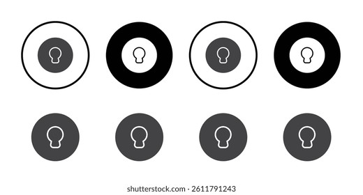 Key lock icon Symbol line set