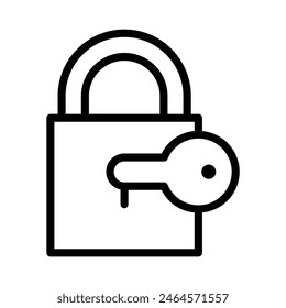 Key  Lock icon in thin line style. Vector illustration graphic design