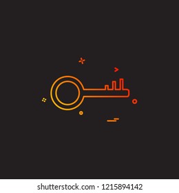 key lock icon vector design