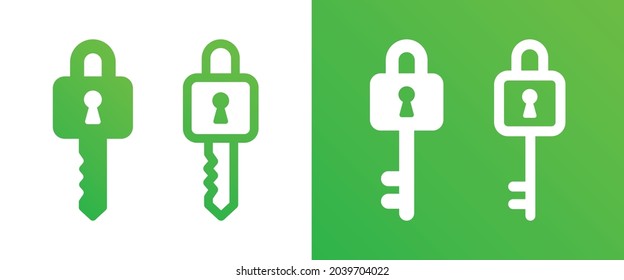 Key with lock icon vector illustration.