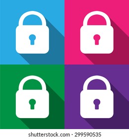 Key lock icons set great for any use. Vector EPS10.