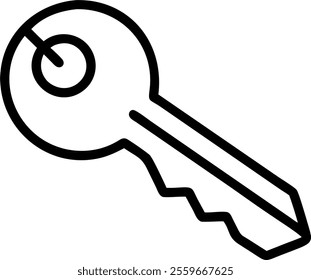 Key and lock icons symbolizing secure decision making concept as A vector image of a key entering a lock representing secure decision making and access in business operations. Isolated on a white back
