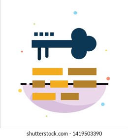 Key, Lock, Layout, Login Abstract Flat Color Icon Template