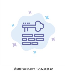 Key, Lock, Layout, Login Blue Icon on Abstract Cloud Background