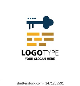 Key, Lock, Layout, Login Business Logo Template. Flat Color. Vector Icon Template background