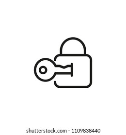 Key in lock line icon. Padlock, keyhole, password. Real estate concept. Vector illustration can be used for topics like mortgage, storage, access