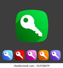 Key lock log in icon flat web sign symbol logo label