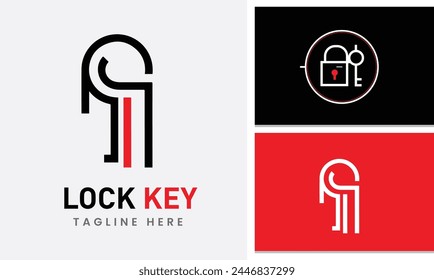 diseño de logotipo de cerradura de llave icono de Plantilla Vector moderno único idea de diseño profesional 