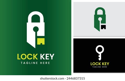 diseño de logotipo de cerradura de llave icono de Plantilla Vector moderno único idea de diseño profesional 