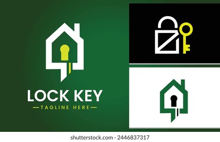 key lock logo design icon template vector modern unique professional design idea 