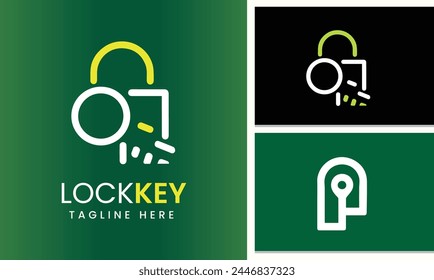 key lock logo design icon template vector modern unique professional design idea 