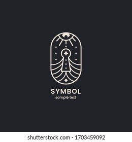 Key lock logo. geometric sacred symbol
