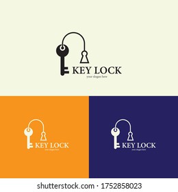 Key lock logo template vector icon design