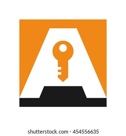 key lock logo vector.