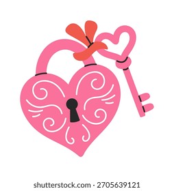 Cerradura de llave con accesorio de amor