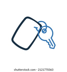 Key lock open or unlock icon