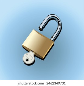 KEY AND LOCK PADLOCK VECTOR ICON PNG HD 2K 4K 