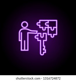 key, lock, problem icon. Elements of Professional SEO in neon style icons. Simple icon for websites, web design, mobile app, info graphics