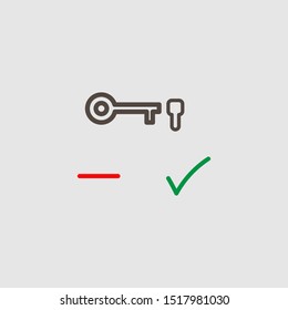 key for lock protection against breaking open and close the lock vector illustration