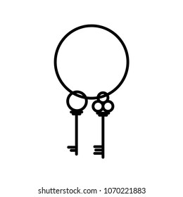 key lock safe secret password protect security secure private icon logo vector line art template 