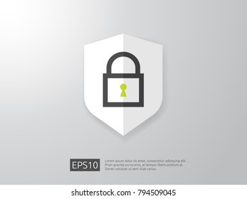 key lock shield protect icon, Internet VPN Security banner Concept vector illustration
