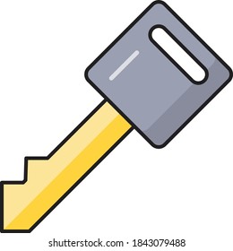 key lock vector colour line icon