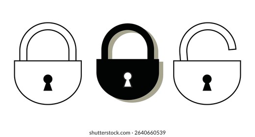 key lock vector editable storke for a website or mobile application 