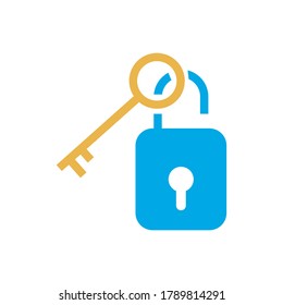 key and lock vector icon logo design