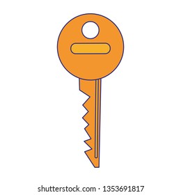 Key locked security symbol blue lines