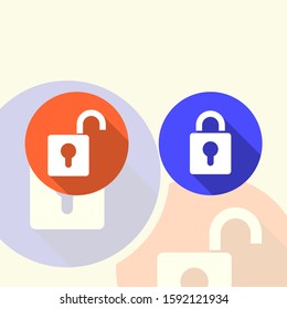 key locked and unlocked key icon design for template