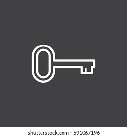 Key, log in line icon, outline vector sign, linear white pictogram. Password symbol, logo illustration. Editable stroke. Pixel perfect
