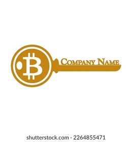 Key logo. bitcoin company. vector