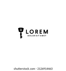 Logotipo clave con color negro. Clave de diseño para logotipo, Diseño plano simple y limpio de la plantilla de logotipo de la clave. 