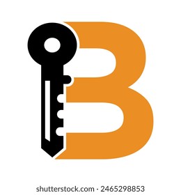 Key Logo combine with letter B vector template