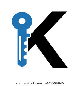 Key Logo combine with letter K vector template