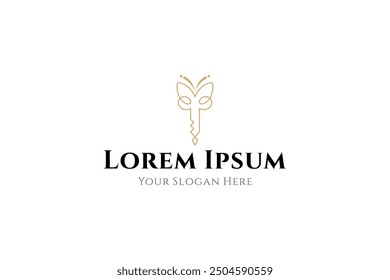 Key logo concept combination with butterfly