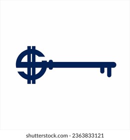 Key logo design with dollar symbol concept.