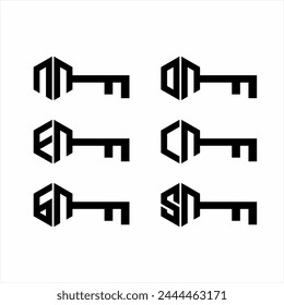Key logo design with hexagon letter concept.