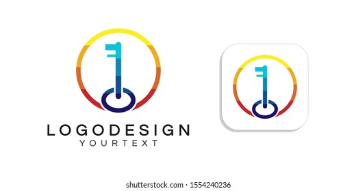 key logo design. icon app smartphone color full