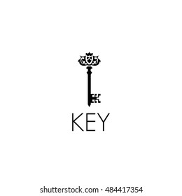 key logo graphic design concept. Editable key element, can be used as logotype, icon, template in web and print 