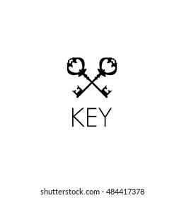key logo graphic design concept. Editable key element, can be used as logotype, icon, template in web and print 
