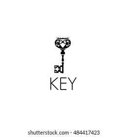 key logo graphic design concept. Editable key element, can be used as logotype, icon, template in web and print 