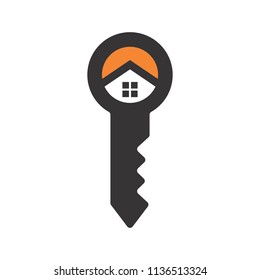 Key logo. Home icon. Lock symbol. Vector eps 08.