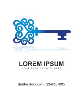 Key Logo Illustration Vector icon Sign illustration in white background isolated