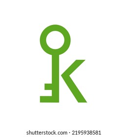 Key logo with letter k. Vector image
