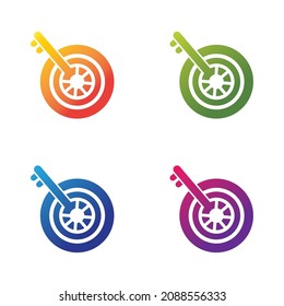 Key logo template vector icon set