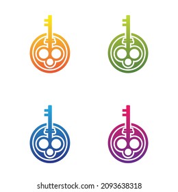 Conjunto de iconos del vector de la plantilla del logotipo de la clave